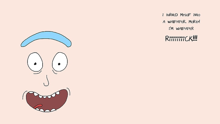 HD wallpaper: cartoon illustration with text overlay, Rick and Morty,  minimalism | Wallpaper Flare