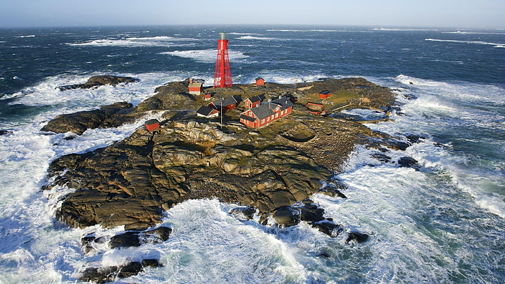 water, hamneskar, archipelago, sweden, pater noster lighthouse, HD wallpaper