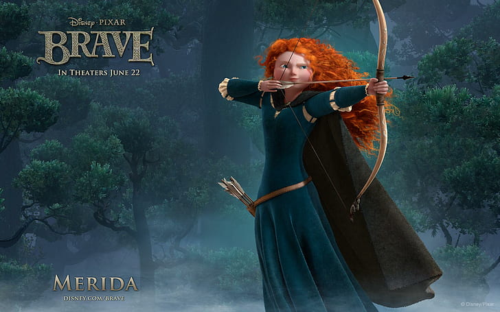 Princess Merida in Brave, pixar's movies, HD wallpaper