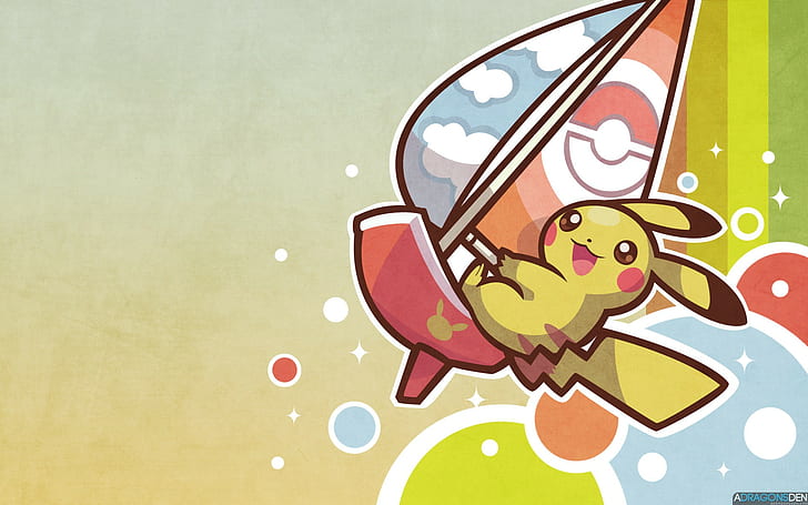 Pokemon Pichu wallpaper, Pokémon, pop Art, illustration, colored Background