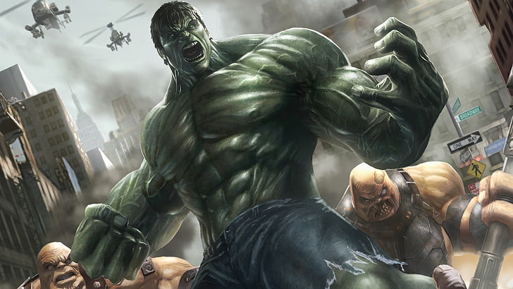 The Incredible Hulk, comics, sculpture, architecture, human representation