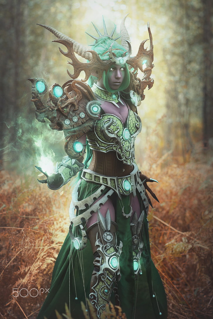 fantasy girl, 500px, Druid, World of Warcraft, cosplay, forest
