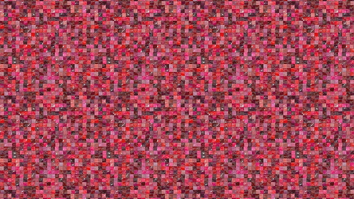 texture, pattern, mosaic, square, abstract, pink, red, backgrounds, HD wallpaper