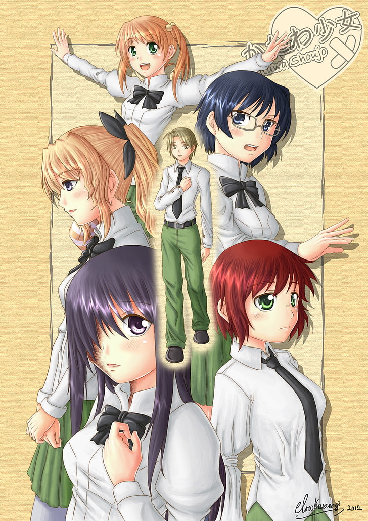 Katawa Shoujo, Lilly Satou, Shizune Hakamichi, Rin Tezuka, Hanako Ikezawa, HD wallpaper