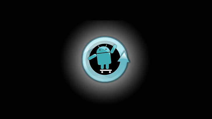 blue Android logo, cyanogenmod, firmware, os, linux, symbol, illustration