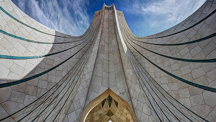 iran, azadi tower, tehran, architecture, landmark, sky, building, HD wallpaper