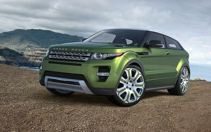 green Range Rover SUV, land rover, evoque, car, auto, land Vehicle, HD wallpaper