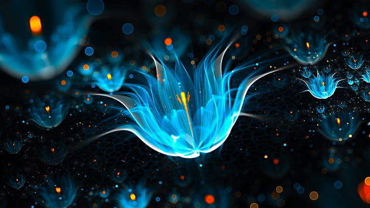 Blue Flower Abstract Wallpaper For Mobile Phones Tablet And Computer 3840×2160