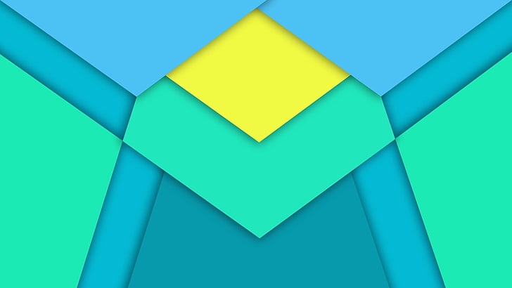 blue, green, teal, and yellow digital wallpaper, minimalism, abstract