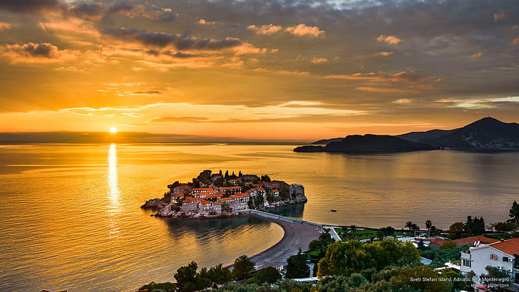 Sveti Stefan Island, Adriatic Sea, Montenegro, Islands, HD wallpaper