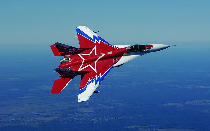red and gray jet, aircraft, military, airplane, war, Mikoyan MiG-35