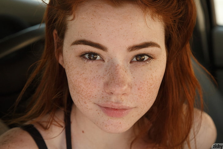 Sabrina Lynn, redhead, freckles, women, face, portrait, headshot, HD wallpaper