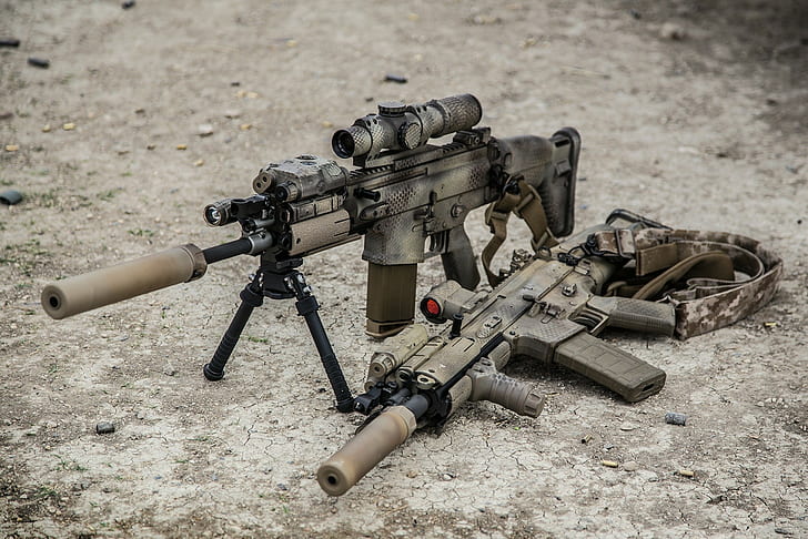 fn scar 16 fn scar 17 gun weapon assault rifle, military, machine gun, HD wallpaper