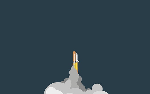 HD wallpaper: white space shuttle, rocket, spaceship, minimalism ...