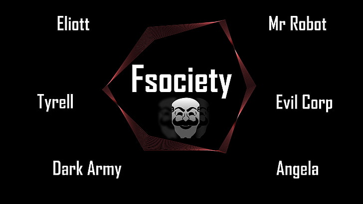 Fsociety text, Mr. Robot, typography, tv series, black background, HD wallpaper