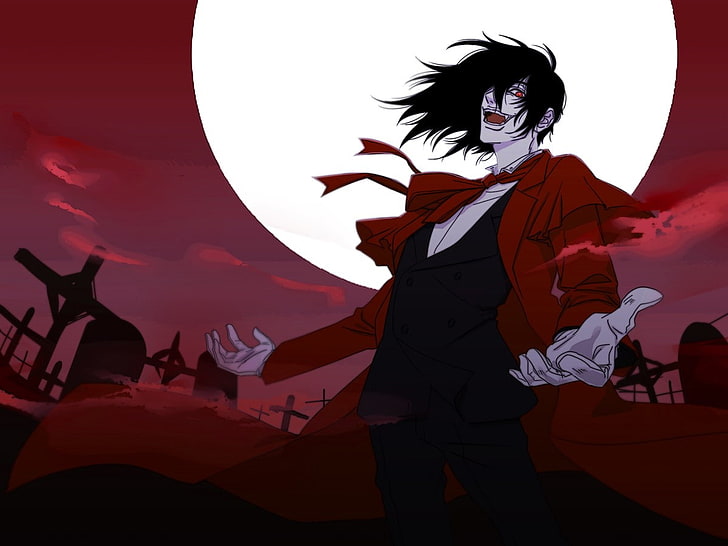 anime, Hellsing, Alucard, real people, leisure activity, standing