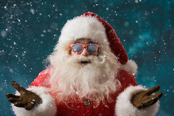 HD wallpaper: Santa Claus, santa claus illustration, fur, glasses, beard,  Christmas | Wallpaper Flare