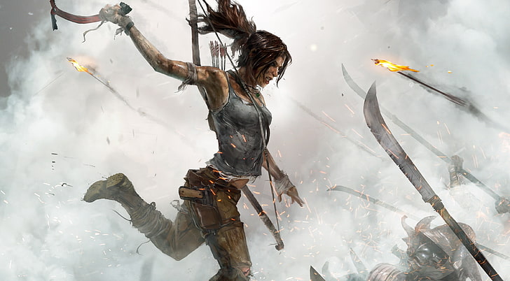 female character digital wallpaper, Tomb Raider, Lara Croft, nature