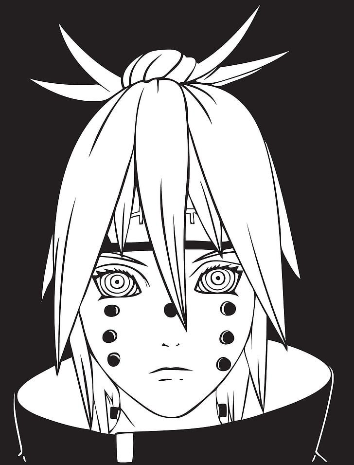 naruto shippuden akatsuki grayscale manga pein simple background rinnegan Anime Naruto HD Art, HD wallpaper