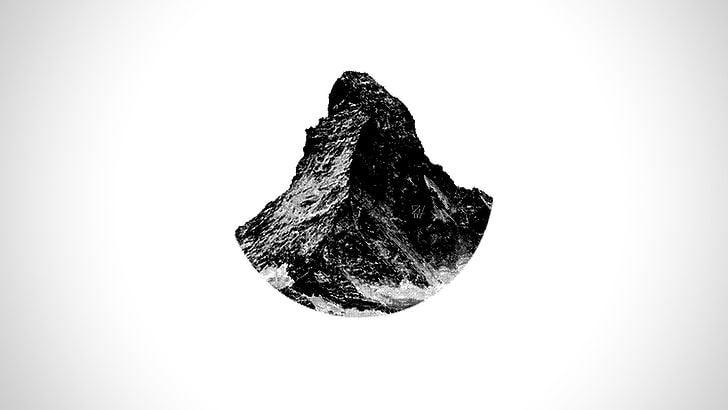 black stone, minimalism, artwork, simple background, Switzerland