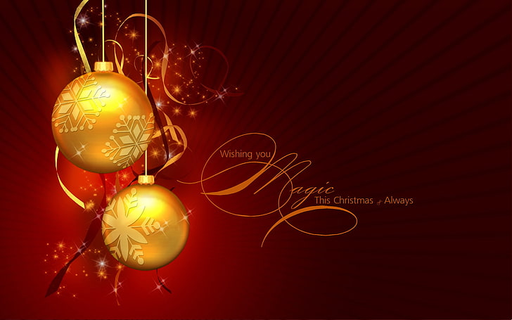 Christmas ornaments, ribbon, celebration, christmas decoration, HD wallpaper