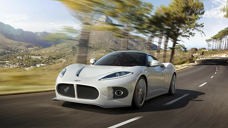 white sports cope running on road time lapse photography, Spyker B6 Venator, HD wallpaper