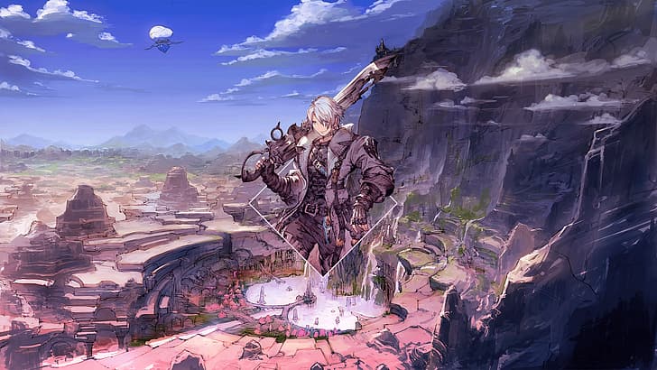 Final Fantasy XIV: A Realm Reborn, tank top, anime boys, picture-in-picture, HD wallpaper
