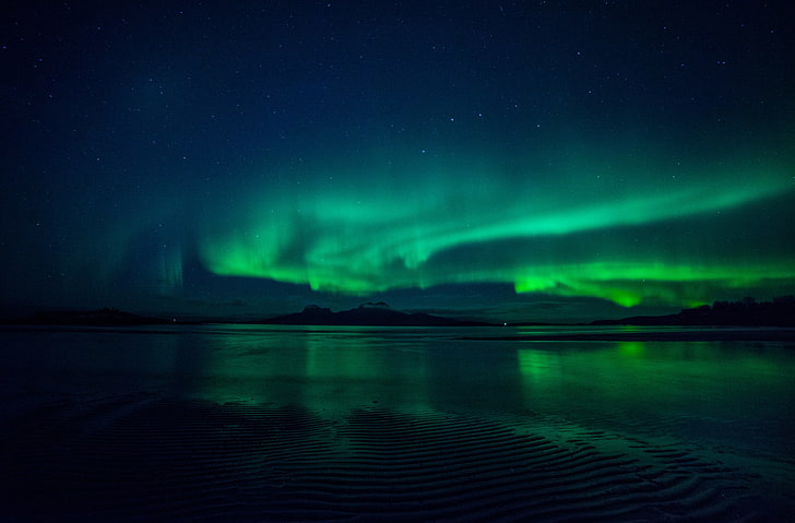 Night Sky, aurora illustration, Nature, Sun and Sky, Green, Norway, HD wallpaper