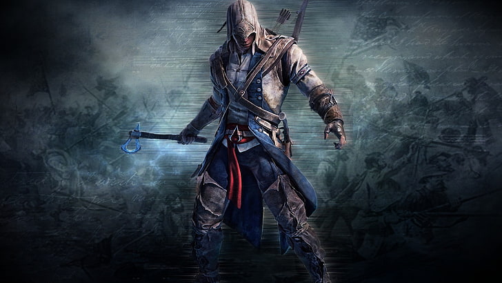 Assassin's Creed wallpaper, video games, axes, Connor Kenway