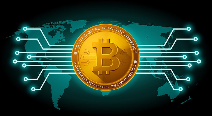 bitcoin, cash, coins, computer, digital, internet, money, technics, HD wallpaper