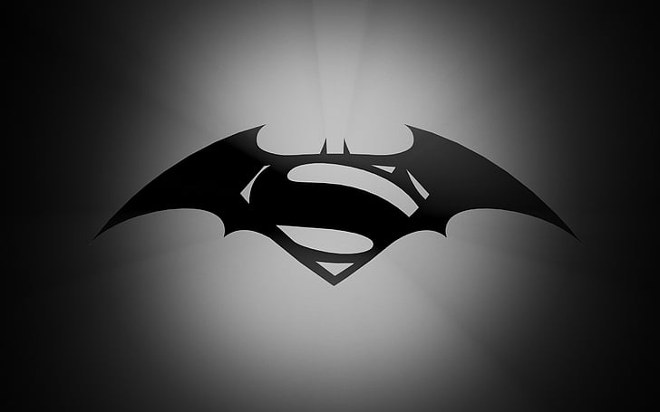 HD wallpaper: batman, d c, gray, grey, logo, superman | Wallpaper Flare