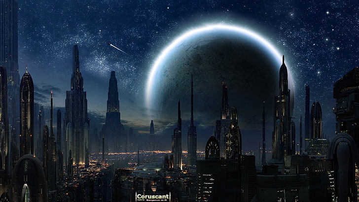 star wars cityscapes futuristic spacescape coruscant Video Games Star Wars HD Art