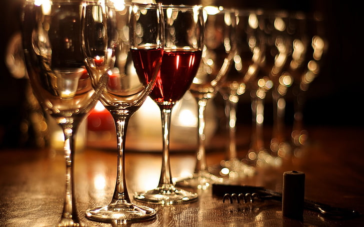 wine glass lot, drink, alcohol, refreshment, food and drink, wineglass, HD wallpaper