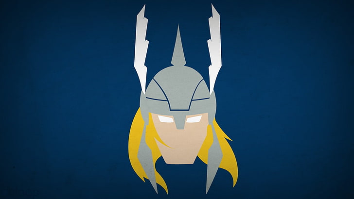 Marvel Thor vector art, Marvel Comics, hero, minimalism, superhero, HD wallpaper