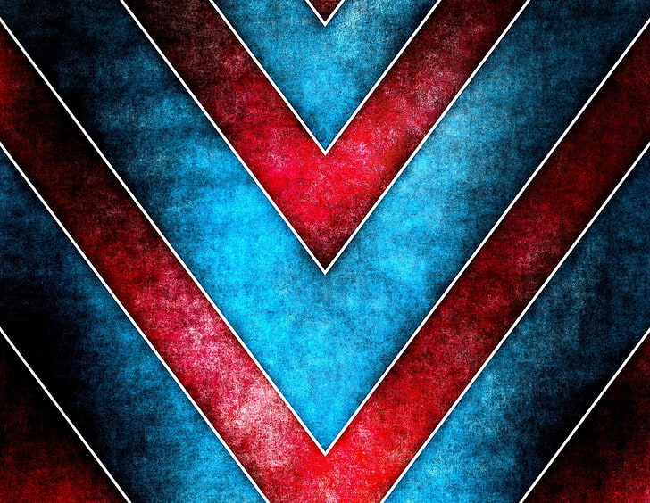 blue and red abstract painting, line, obliquely, background, band, HD wallpaper