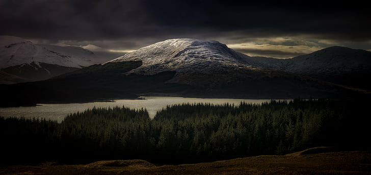 photo of snow field mountain, highlands, highlands, Layers, jones, HD wallpaper