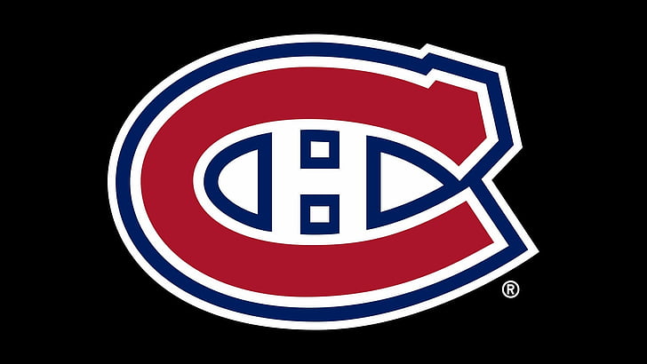 Hockey, Montreal Canadiens, sign, geometric shape, circle, black background, HD wallpaper