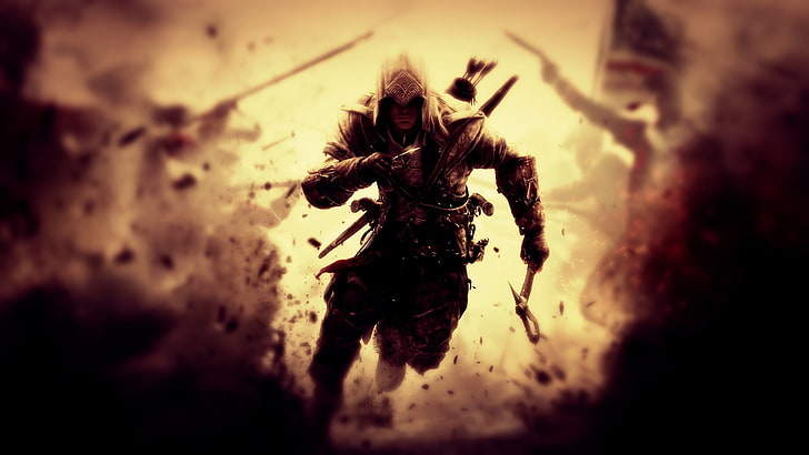 Assassin's Creed wallpaper, video games, Axe, arrows, animal, HD wallpaper