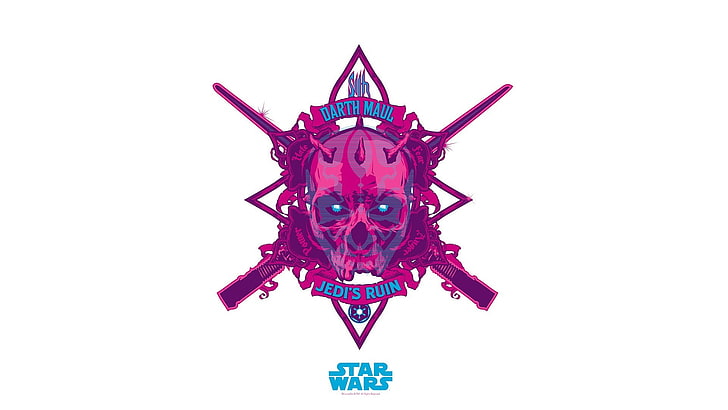 HD wallpaper: Star Wars Darth Maul illustration, anime, logo, white  background | Wallpaper Flare