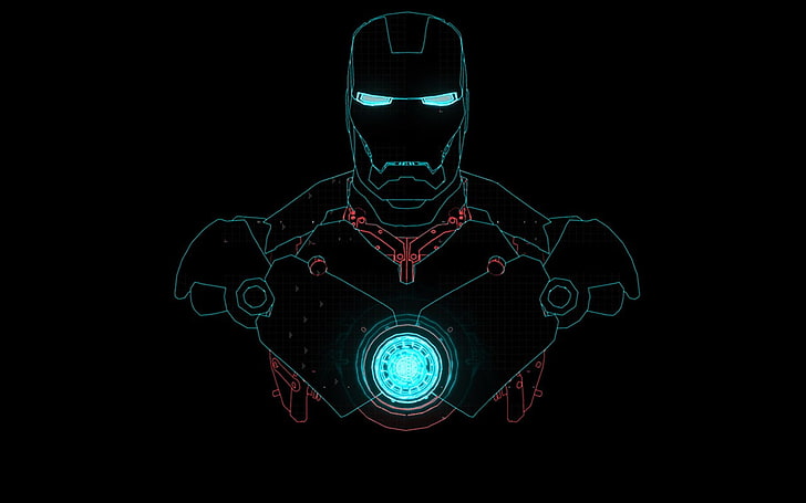 HD wallpaper: Iron Man illustration, illuminated, technology, black  background | Wallpaper Flare