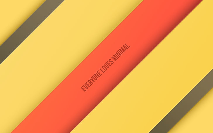 Everyone Loves Minimal text, yellow, minimalism, close-up, red