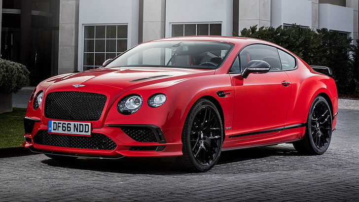 2017 Bentley Continental Supersports, Red, Car, Luxury, mode of transportation, HD wallpaper