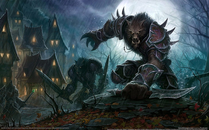 werewolf wallpaper,  World of Warcraft, werewolves, representation, HD wallpaper