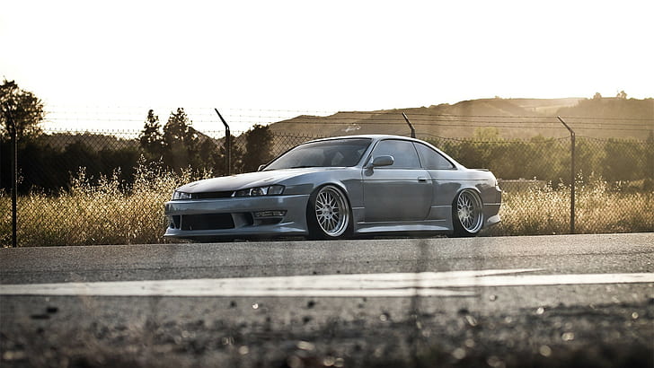 Nissan Silvia S14, JDM, car, front angle view