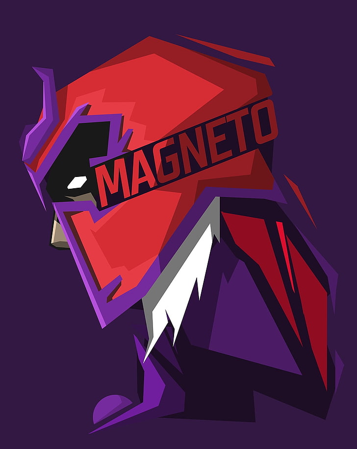 Magneto illustration, Marvel Heroes, Marvel Comics, purple, purple background