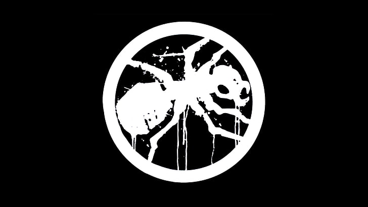 The Prodigy, ants, circle, logo, minimalism, black background