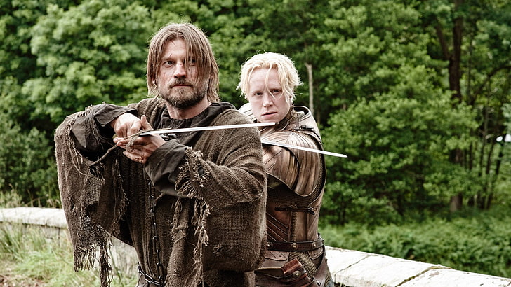 two Game of Thrones characters screenshot, TV Show, Brienne Of Tarth, HD wallpaper