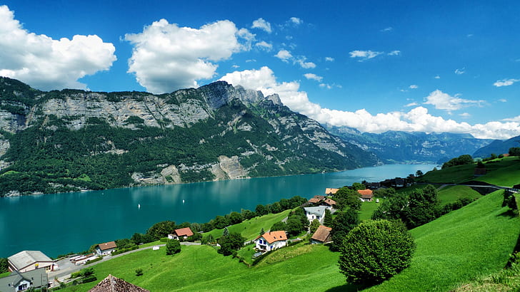 landscape, nature, clouds, Switzerland