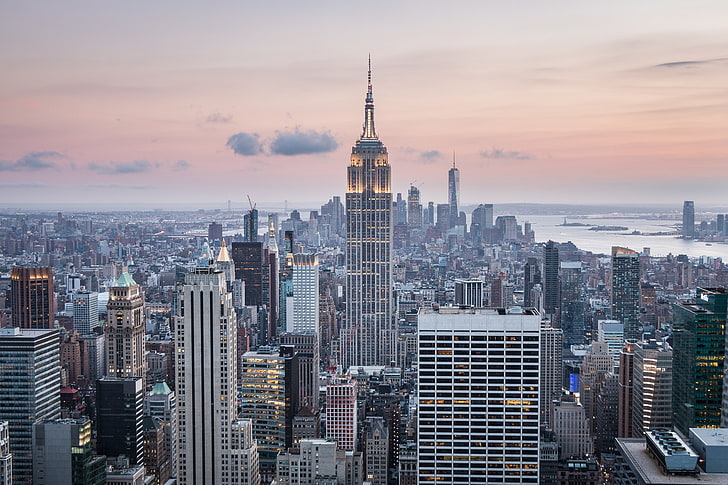 New York, skyscrapers, top view, urban Skyline, cityscape, new York City, HD wallpaper