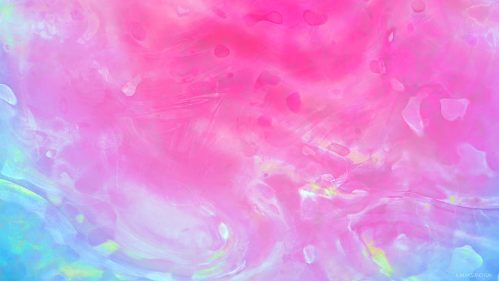 Fluid, Pink, Waves, Spectral, Gradient, HD wallpaper
